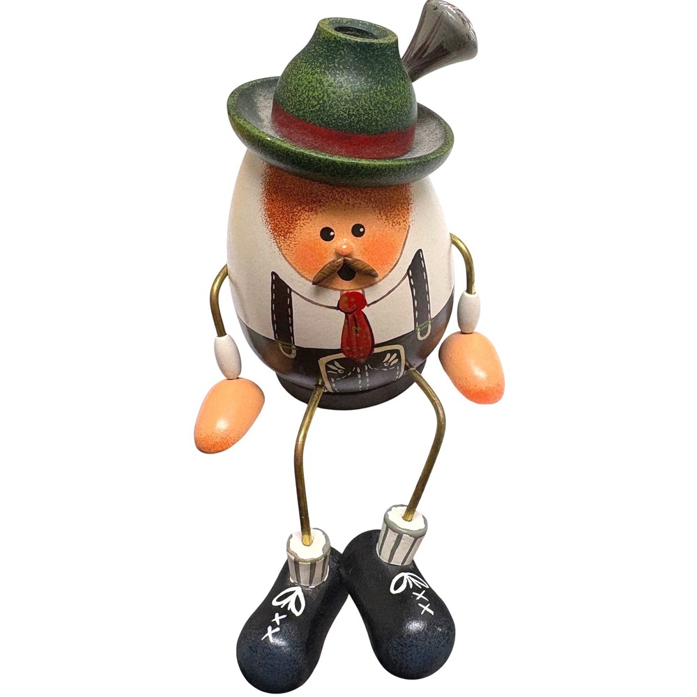 Bavarian Incense Smoker Small Duftl German Egg Man Shelf Sitter Lederhosen Wood